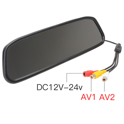 Màn hình gương chiếu hậu tự động 4,3 inch Hỗ trợ đảo chiều LCD 2 Đầu vào AV