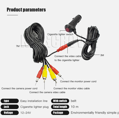 Cáp bật lửa thuốc lá ô tô đa chức năng DC24V 4 Pin Đầu nối máy ảnh đảo chiều
