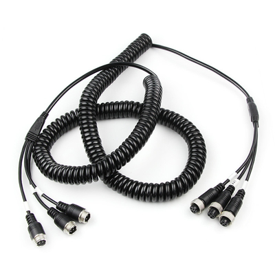 Có thể kéo dài 4PIN Đen 3 đến 3 Hàng không Lò xo Mở rộng Phụ kiện Máy ảnh Cáp treo FCC