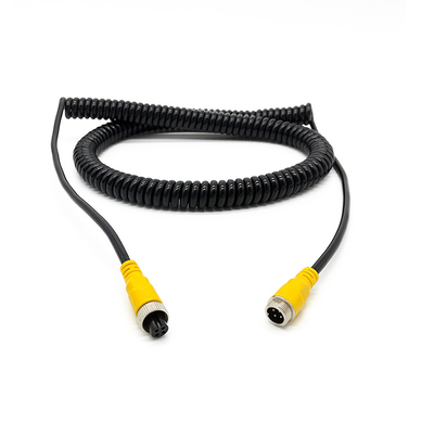 Phụ kiện máy ảnh ô tô RoHS Cáp hàng không 5m 4 pin Dây kéo dài lò xo cho máy ảnh đảo chiều ô tô