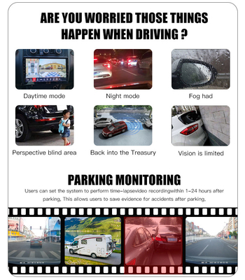 360deg Bird View Car Camera Dash Cam phía trước và phía sau 4CH 1080P AHD