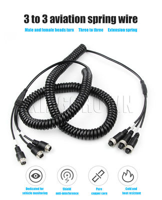 Nhà sản xuất 4Pin Splitter cuộn AV Cable Nylon Trailer Spring Wire Copper Aviation Plug Adapter cho các ứng dụng điện