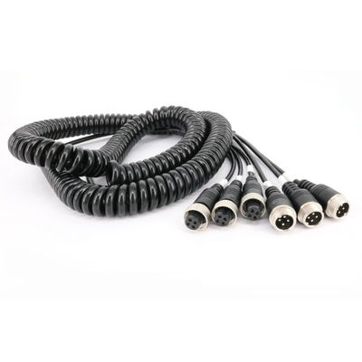 Nhà sản xuất 4Pin Splitter cuộn AV Cable Nylon Trailer Spring Wire Copper Aviation Plug Adapter cho các ứng dụng điện