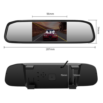 Máy ảnh sao lưu gương sau màn hình LCD TFT 4,3 &quot;với màn hình gương Màn hình hiển thị nhiệt độ la bàn