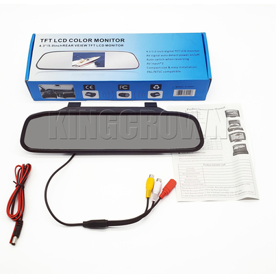 Máy ảnh sao lưu gương sau màn hình LCD TFT 4,3 &quot;với màn hình gương Màn hình hiển thị nhiệt độ la bàn