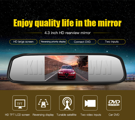 Màn hình gương chiếu hậu ODM với màn hình camera 12VDC Tự động điều chỉnh độ sáng