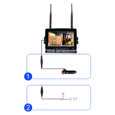 Máy ảnh nhìn ban đêm góc rộng 7 inch đen 9-24V với pin DC 12V cho xe nâng