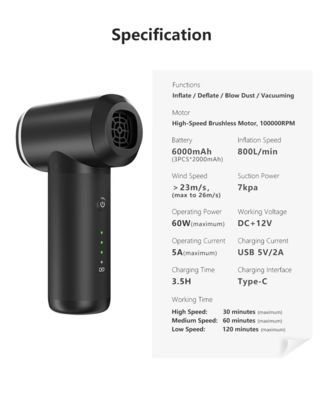 Máy hút bụi ô tô 12V di động với dây nguồn 16 feet và phụ kiện chi tiết cho nội thất xe