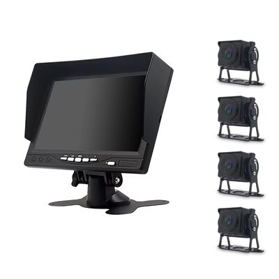 Hệ thống Camera CCTV Backup 4 kênh DVR Monitor 1080P HD AHD Quad Screen cho Xe tải hạng nặng Scania Bus