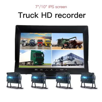 Hệ thống Camera CCTV Backup 4 kênh DVR Monitor 1080P HD AHD Quad Screen cho Xe tải hạng nặng Scania Bus
