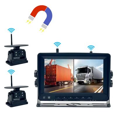 Màn hình DVR không dây độ nét cao cho xe tải, Camera ghi hình dự phòng lùi xe RV Winnebago Travato chạy bằng năng lượng mặt trời WiFi nhìn đêm 7 inch