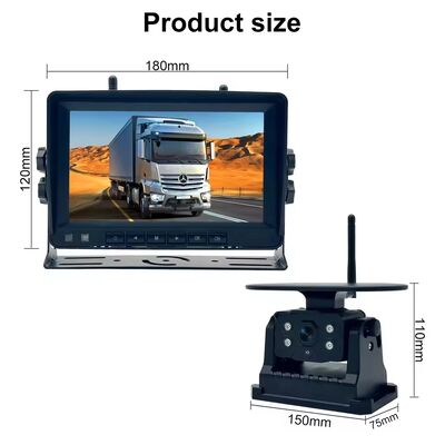 Màn hình DVR không dây độ nét cao cho xe tải, Camera ghi hình dự phòng lùi xe RV Winnebago Travato chạy bằng năng lượng mặt trời WiFi nhìn đêm 7 inch