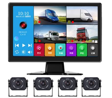 10.1 Inch 1080P Xe nhìn phía sau màn hình nhìn ban đêm Camera ngược phát hiện điểm mù Dash Cam hệ thống báo động an toàn