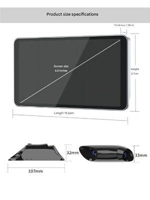 Kính chiếu hậu điện tử hai ống kính 1080P 6 inch Hiển thị sáng cao Cơ thể nhôm siêu mỏng Không thấm nước Chiếc xe Chiếc máy ảnh gương chiếu hậu cho xe hơi