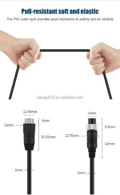 4 Pin Aviation Cable with Pure Copper Core Spiral Flexible Design and Zinc Alloy Nut for Vehicle Camera Monitoring