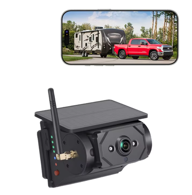 Chiếc xe không dây chạy bằng năng lượng mặt trời Wi-Fi Camera 100m Transmission Rear View Camera cho xe buýt Xe tải RV Camper Truck Tất cả các mô hình xe