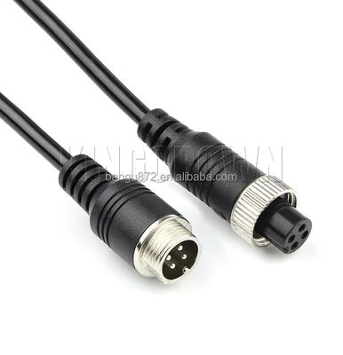 Cáp kết nối hàng không 4PIN với lõi đồng tinh khiết IP67 Thiết kế chống nước và linh hoạt xoắn ốc cho máy ảnh xe