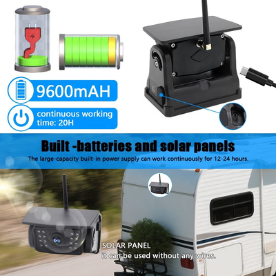 Wifi Mặt trời Xe máy Máy ảnh Magnetic Base Không dây AI BSD Điểm mù báo động phía sau Camera dự phòng Night Vision Không thấm nước Thiết lập không bị hư hại