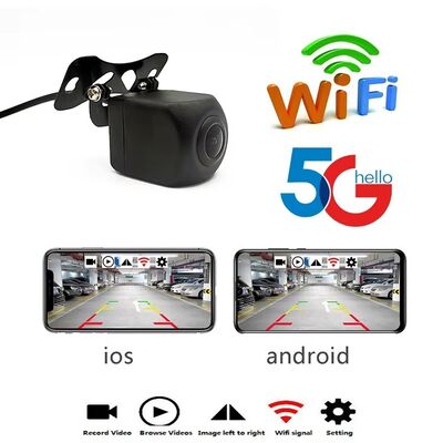Camera lùi không dây WiFi 5G với tầm nhìn ban đêm hồng ngoại và camera chiếu hậu chống nước IP67 cho iOS & Android