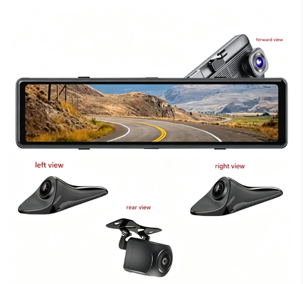 WIFI 4CH Rearview Mirror Dashcam, 11.26 Inch 1080P Car DVR with GPS Night Vision for Toyota OEM