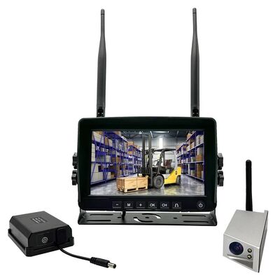 Bộ Camera Xe Nâng Năng Lượng Mặt Trời Không Dây với Pin 9600mAh, Đế Nam Châm, Màn Hình 7 inch và Camera Chống Thấm Nước IP68